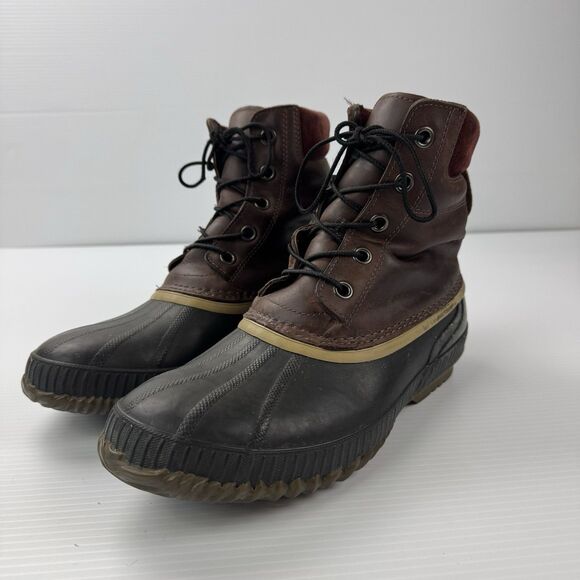 Sorel Men’s Waterproof Duck Boots Brown Leather Rubber Size 12 NM1704-259 - Picture 12 of 15